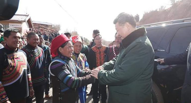 චීන ජනාධිපති දිළිඳු ගම්මාන කිහිපයක නිරීක්ෂණ චාරිකාවක