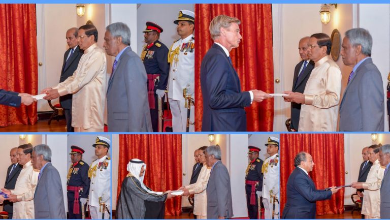 නව රාජ්‍ය තාන්ත්‍රිකයෝ පස් දෙනෙක් ජනපතිට අක්තපත්‍ර භාරදෙති