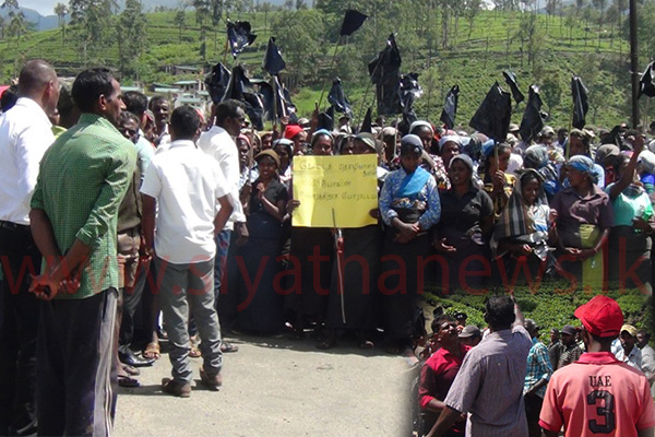 වතු කම්කරුවන් ඉල්ලීම් ඉල්ලා උද්ඝෝෂණයක