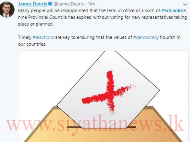 මැතිවරණ නොපැවැත්විම ගැන දුකයි ජේම්ස් කියයි