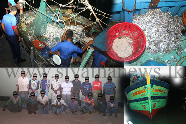 ඉන්දීය ධීවරයින් 17ක් නාවික හමුදා අත්අඩංගුවට