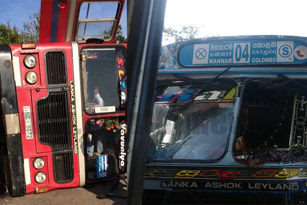 බස් රථ දෙකක් එකිනෙක ගැටී අනතුරක් – 10ක් රෝහලට