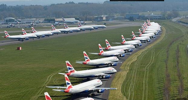 බ්‍රිතාන්‍ය ගුවන් සමාගමේ සේවකයින් 36,000කගේ සේවය අත්හිටුවීමට තීරණයක්