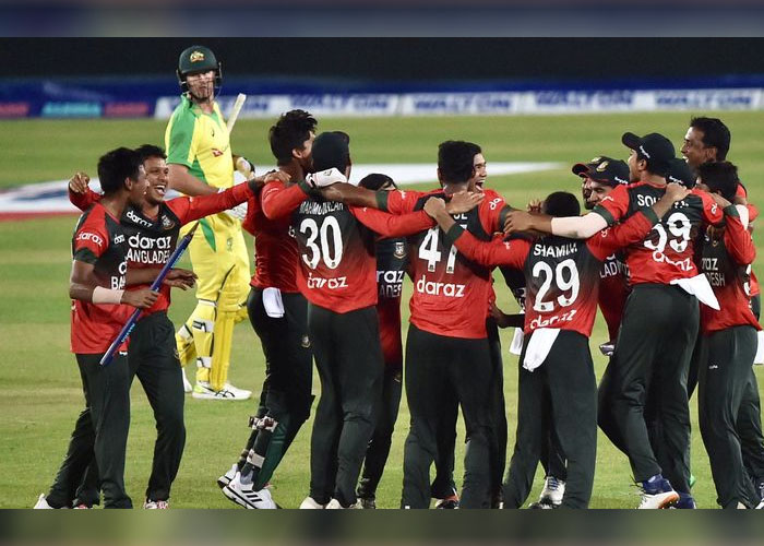 ඔස්ට්‍රේලියාවට එරෙහි පන්දුවාර 20යි 20 ක්‍රිකට් තරගාවලියේ ජය බංග්ලාදේශයට