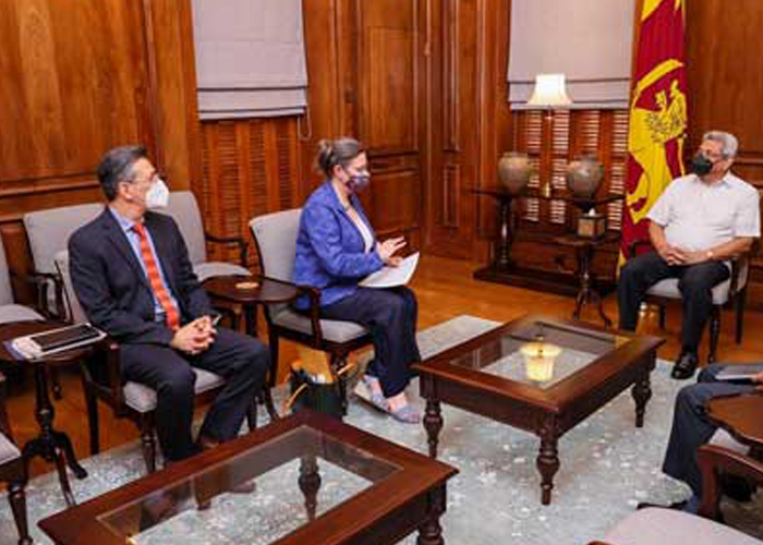 අමෙරිකානු තානාපතිනිය ජනාධිපති ගෝඨාභය රාජපක්ෂ මහතා හමුවෙයි