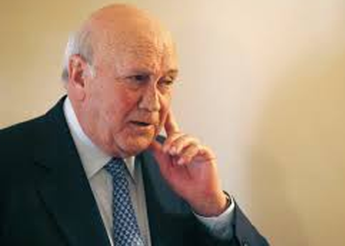 මැන්ඩෙලාට නිදහස දුන්, සුදු ජාතික අවසන් ජනපති අවසන් ගමන් යයි