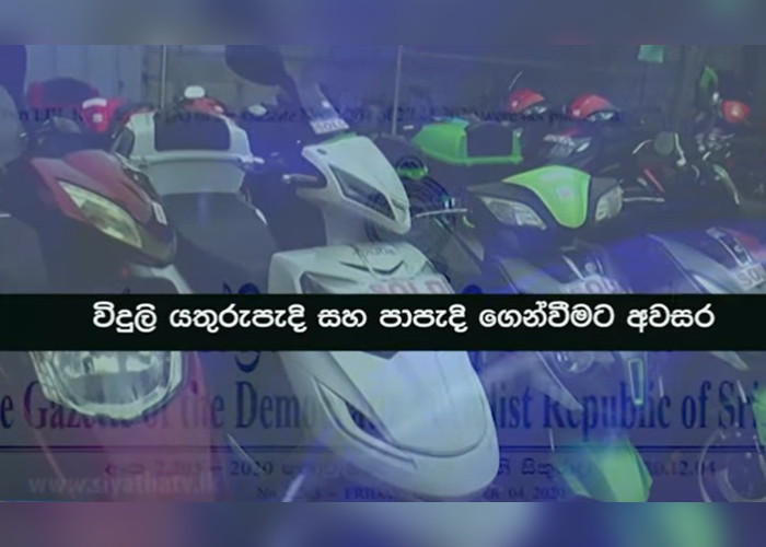 විද්‍යුත් යතුරුපැදි සහ පාපැදි ආනයනය කිරීමට අවසර