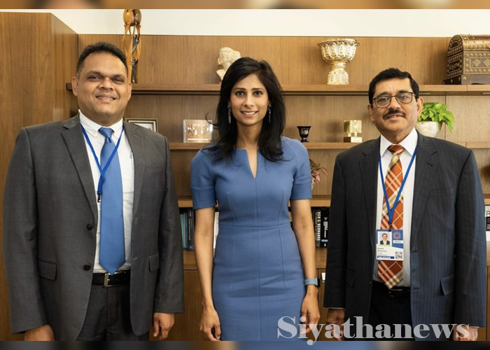 IMF කළමණාකාර අධ්‍යක්ෂ, ෂෙහාන් සේමසිංහ සහ මහ බැංකු අධිපති අතර සාකච්ඡාවක්