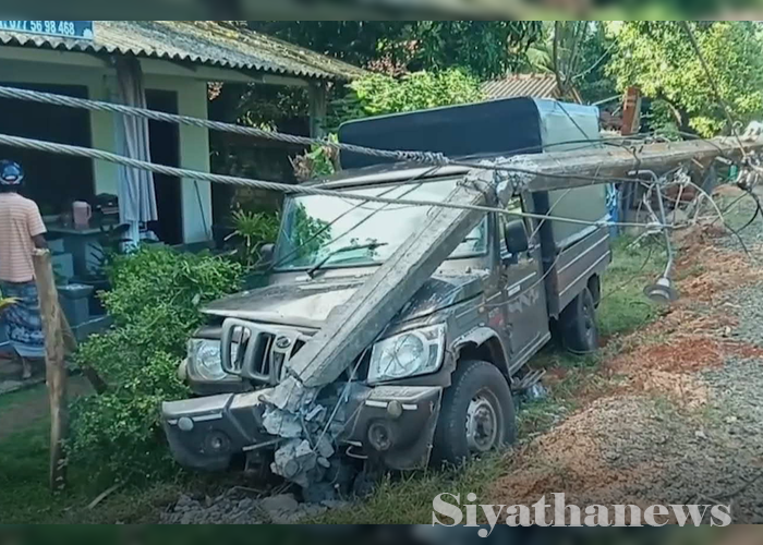 රියදුරුට නින්දයාමෙන් කැබ් රථය මාර්ගයෙන් ඉවතට