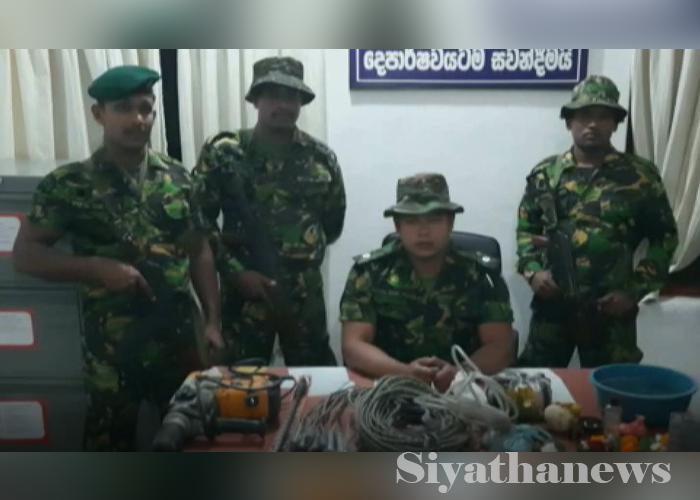 නිධන් සොයා කැණීම් සිදුකල පුද්ගලයින් දෙදෙනෙකු අත්අඩංගුවට