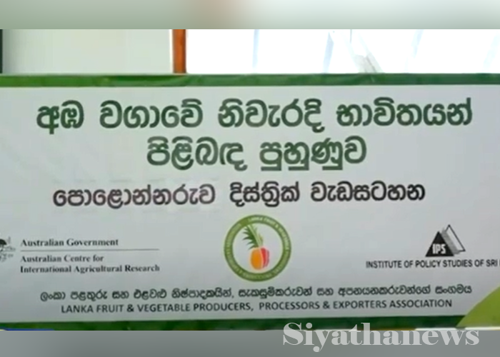 අඹ අපනයනයෙන් ඩොලර් උපයන්න ගොවියන් දැනුවත් කිරීමේ වැඩසටහනක්(VIDEO)
