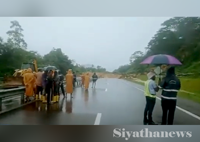 දක්ෂිණ අධිවේගී මාර්ගයේ පින්නදූව සහ ඉමදූව අතර නායයෑමක්