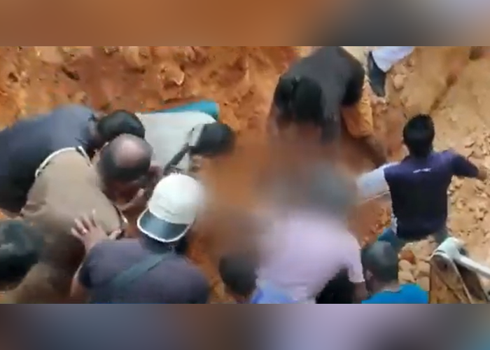 කරාපිටියේ ඉදිකිරීම් ස්ථානයක පස් කන්දක් කඩා වැටෙයි – එක් අයෙක් මරුට