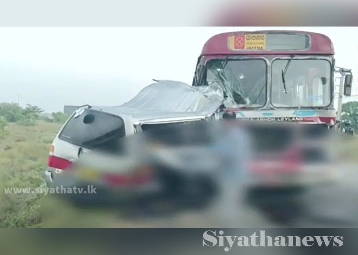 බස් – වෑන් අනතුරකින් කාන්තාවක් ජීවිතක්ෂයට – 06කට තුවාල