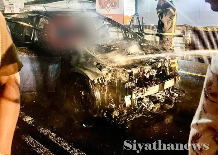 දෙහිවල ගුවන් පාලමේදී මෝටර් රථයක හදිසි ගින්නක්