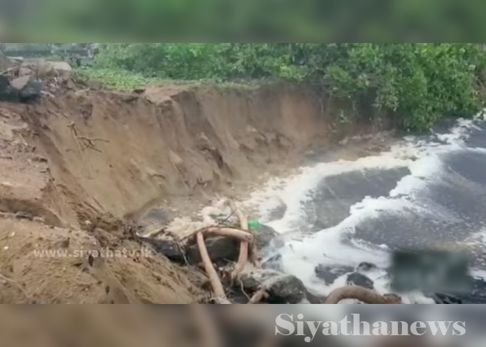 මුහුද රළු වීමෙන් මාරවිල සිට ඉරණවිල දක්වා වෙරළ ඛාදනය වෙයි (VIDEO)