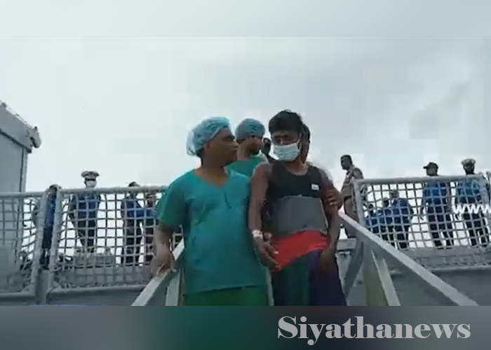 ජීවිතය බේරාගත් ඩෙවෝන් 05 යාත්‍රාවේ එක් ධීවරයෙකු ගොඩබිමට (VIDEO)