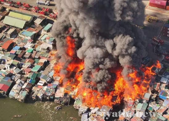 පිලිපීනයේ මැනිලා පැල්පත් නගරයේ විශාල ගින්නක්