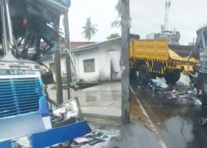 එකපිට එක ගැටුණු බස් ලොරි (VIDEO)