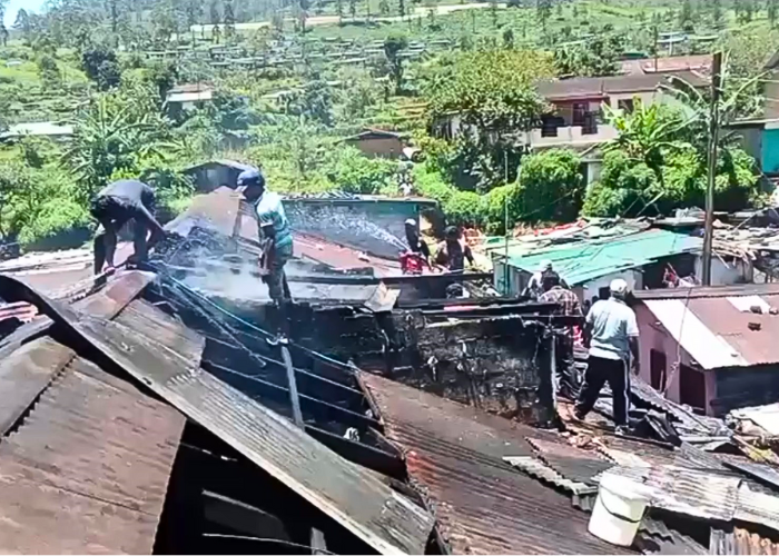 වතු නිවාස පෙළක ගින්නක් – නිවාස 4කට හානි