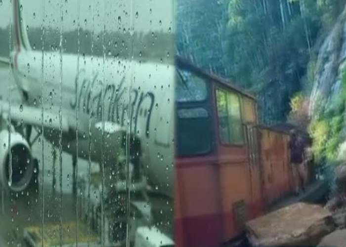 මීදුම හරවා යැවූ ගුවන් යානා – කෝච්චියට පෙරළුණු ගල් (VIDEO)