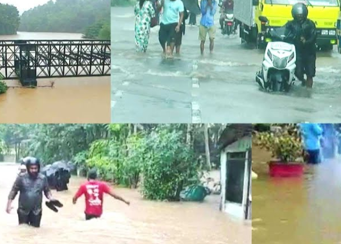 අයහපත් කාලගුණය හේතුවෙන් ප්‍රදේශ රැසක් ජලයෙන් යටවී ඇති අයුරු (VIDEO)