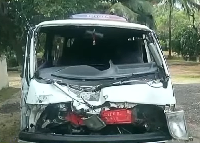 වෑන් එක බිලිගත් අලි පැටවා (VIDEO)