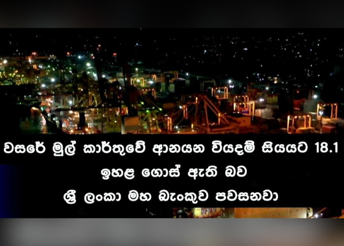 මේ වසරේ මුල් කාර්තුවේ මෙරට ආනයන වියදම් වැඩිවීමක් (VIDEO)